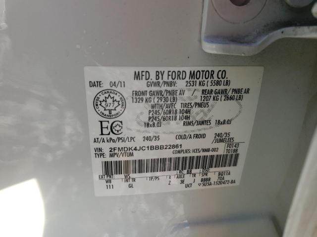 Photo 12 VIN: 2FMDK4JC1BBB22861 - FORD EDGE SEL 