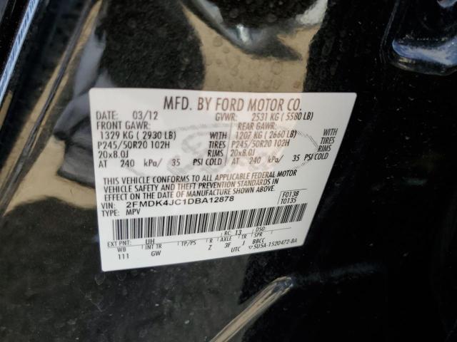 Photo 12 VIN: 2FMDK4JC1DBA12878 - FORD EDGE SEL 