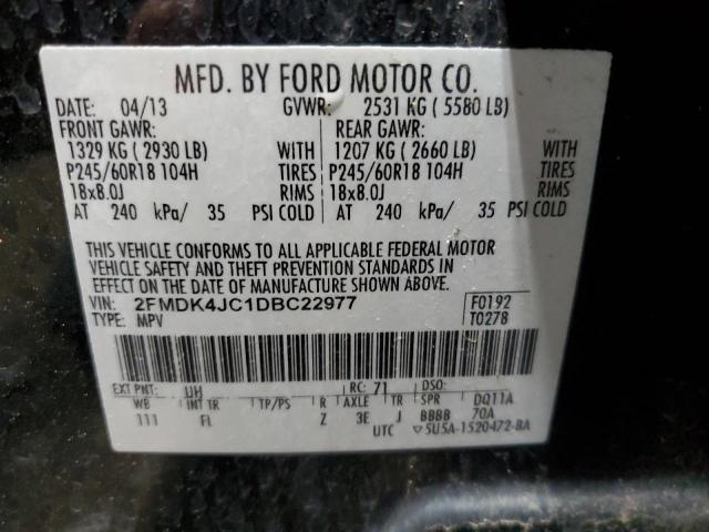 Photo 12 VIN: 2FMDK4JC1DBC22977 - FORD EDGE SEL 