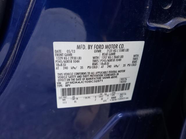 Photo 9 VIN: 2FMDK4JC1DBC32571 - FORD EDGE SEL 