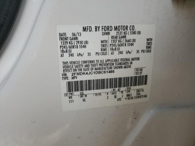 Photo 12 VIN: 2FMDK4JC1DBC61486 - FORD EDGE SEL 