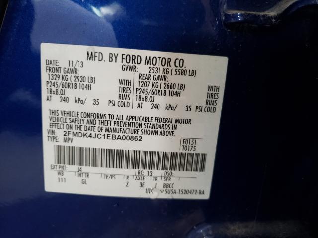 Photo 9 VIN: 2FMDK4JC1EBA00862 - FORD EDGE SEL 