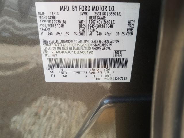 Photo 9 VIN: 2FMDK4JC1EBA06192 - FORD EDGE SEL 