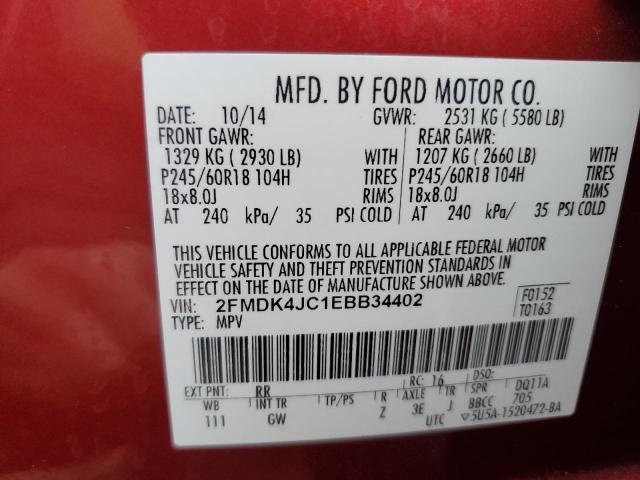 Photo 11 VIN: 2FMDK4JC1EBB34402 - FORD EDGE SEL 