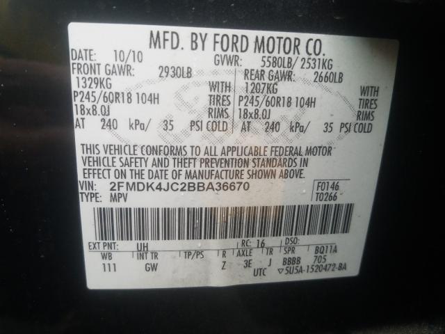 Photo 9 VIN: 2FMDK4JC2BBA36670 - FORD EDGE SEL 