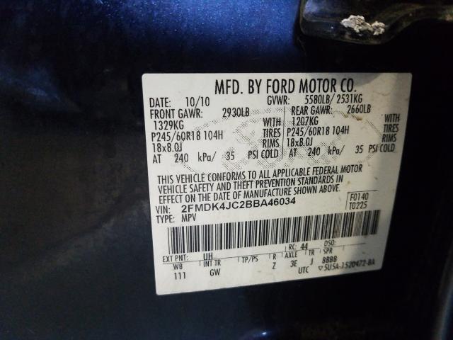 Photo 9 VIN: 2FMDK4JC2BBA46034 - FORD EDGE SEL 