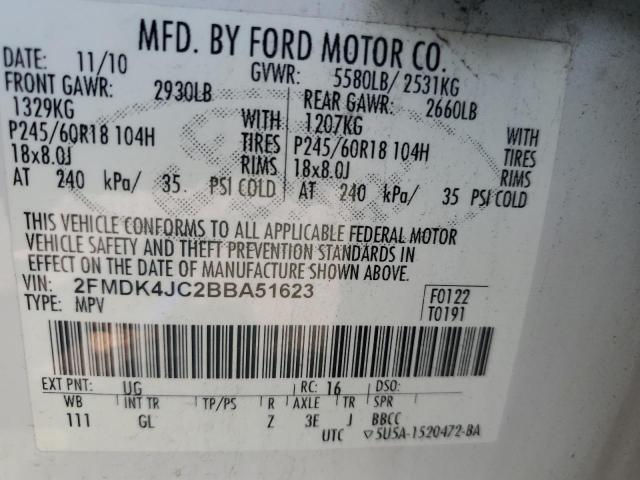 Photo 12 VIN: 2FMDK4JC2BBA51623 - FORD EDGE SEL 