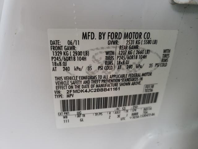 Photo 9 VIN: 2FMDK4JC2BBB41161 - FORD EDGE SEL 