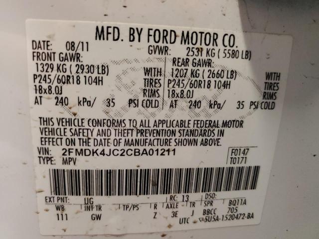 Photo 13 VIN: 2FMDK4JC2CBA01211 - FORD EDGE 