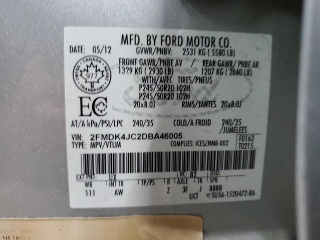 Photo 12 VIN: 2FMDK4JC2DBA46005 - FORD EDGE 