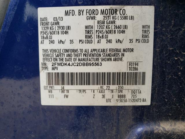 Photo 9 VIN: 2FMDK4JC2DBB95563 - FORD EDGE SEL 