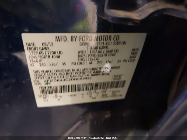 Photo 8 VIN: 2FMDK4JC2DBC89023 - FORD EDGE 