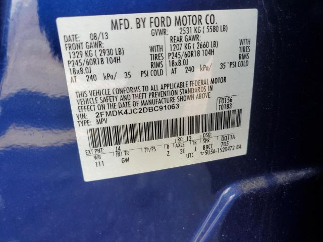 Photo 12 VIN: 2FMDK4JC2DBC91063 - FORD EDGE SEL 