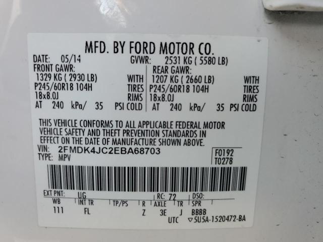 Photo 9 VIN: 2FMDK4JC2EBA68703 - FORD EDGE SEL 