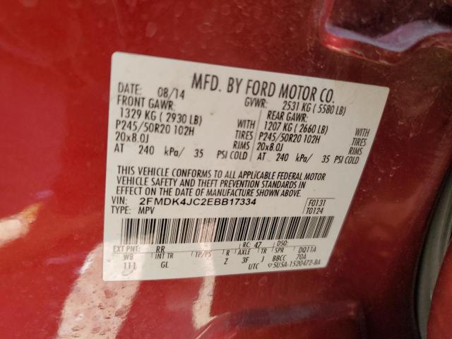 Photo 13 VIN: 2FMDK4JC2EBB17334 - FORD EDGE SEL 