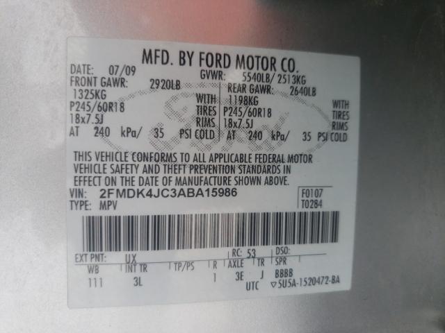 Photo 9 VIN: 2FMDK4JC3ABA15986 - FORD EDGE SEL 