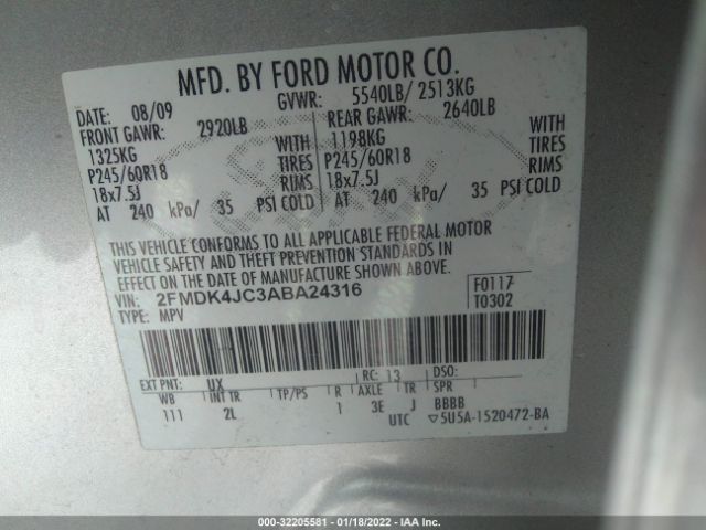 Photo 8 VIN: 2FMDK4JC3ABA24316 - FORD EDGE 