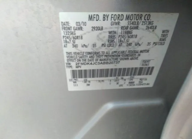 Photo 8 VIN: 2FMDK4JC3ABB20737 - FORD EDGE 