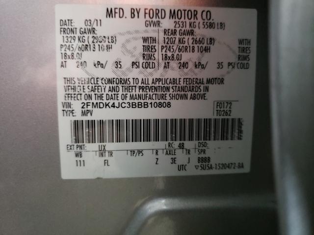 Photo 9 VIN: 2FMDK4JC3BBB10808 - FORD EDGE SEL 