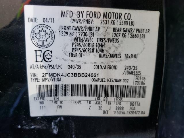 Photo 9 VIN: 2FMDK4JC3BBB24661 - FORD EDGE SEL 