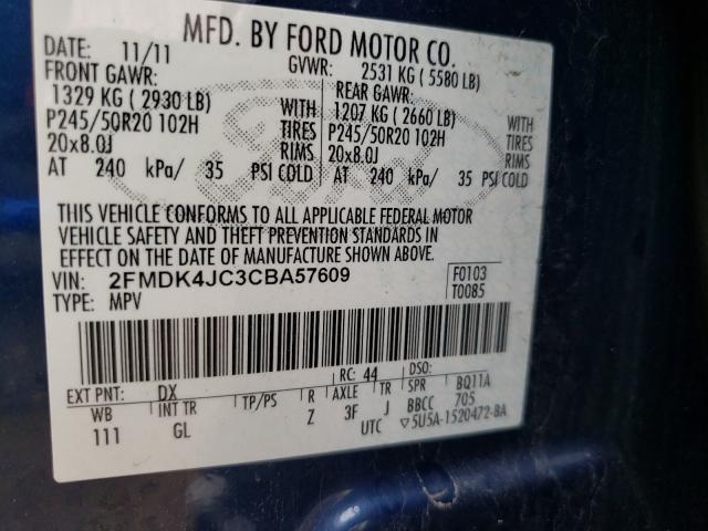 Photo 9 VIN: 2FMDK4JC3CBA57609 - FORD EDGE SEL 