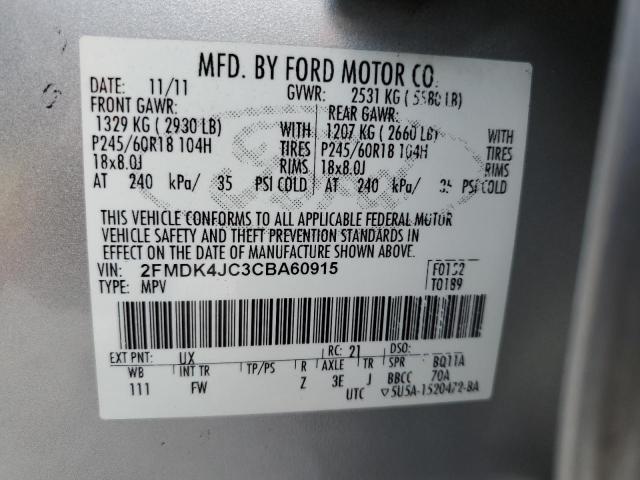 Photo 11 VIN: 2FMDK4JC3CBA60915 - FORD EDGE 