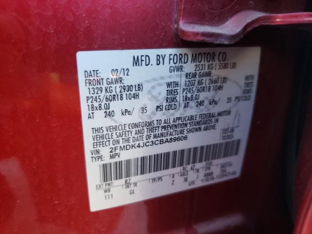 Photo 9 VIN: 2FMDK4JC3CBA89606 - FORD EDGE 