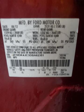 Photo 12 VIN: 2FMDK4JC3DBA82351 - FORD EDGE SEL 