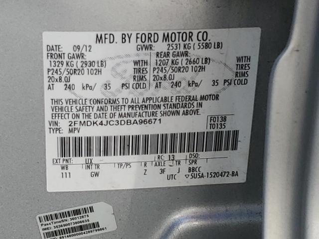 Photo 12 VIN: 2FMDK4JC3DBA96671 - FORD EDGE SEL 