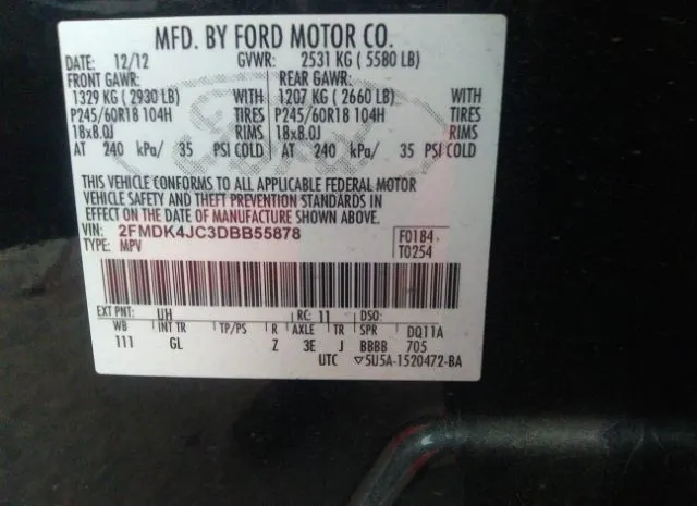 Photo 8 VIN: 2FMDK4JC3DBB55878 - FORD EDGE 