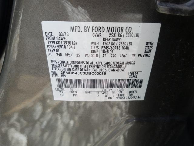 Photo 9 VIN: 2FMDK4JC3DBC03086 - FORD EDGE SEL 