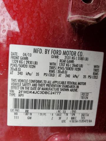 Photo 13 VIN: 2FMDK4JC3DBC24777 - FORD EDGE SEL 