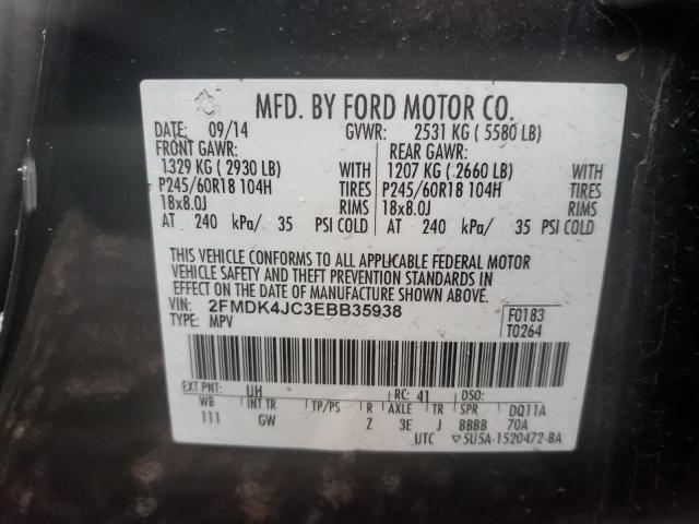 Photo 9 VIN: 2FMDK4JC3EBB35938 - FORD EDGE SEL 