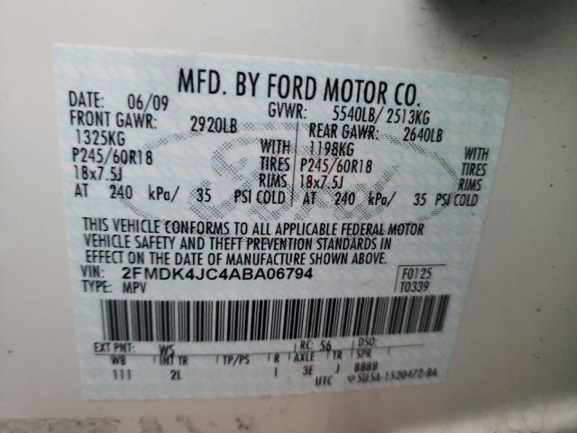 Photo 9 VIN: 2FMDK4JC4ABA06794 - FORD EDGE SEL 