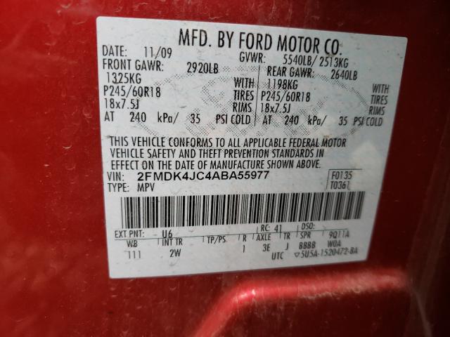 Photo 9 VIN: 2FMDK4JC4ABA55977 - FORD EDGE SEL 