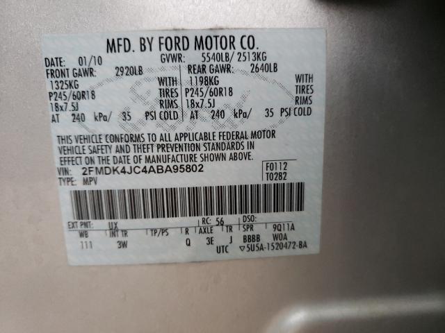 Photo 9 VIN: 2FMDK4JC4ABA95802 - FORD EDGE SEL 