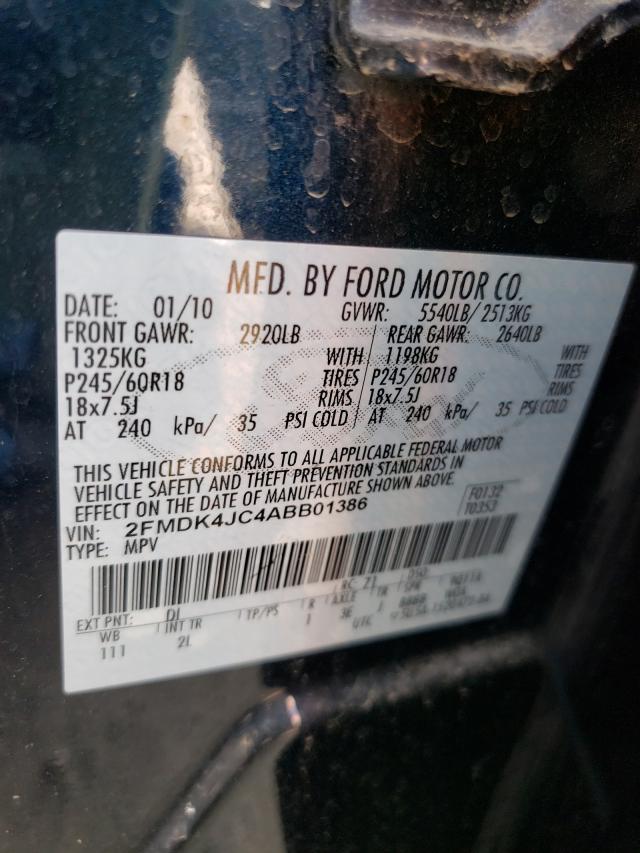 Photo 9 VIN: 2FMDK4JC4ABB01386 - FORD EDGE SEL 