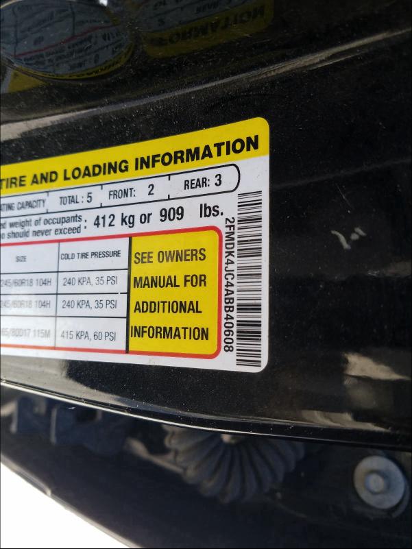 Photo 9 VIN: 2FMDK4JC4ABB40608 - FORD EDGE SEL 