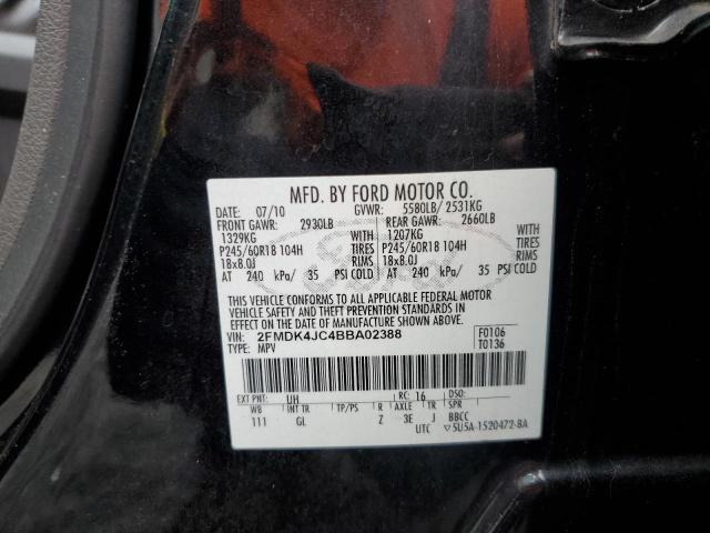 Photo 9 VIN: 2FMDK4JC4BBA02388 - FORD EDGE SEL 