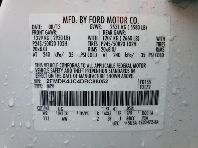 Photo 9 VIN: 2FMDK4JC4DBC88052 - FORD EDGE SEL 