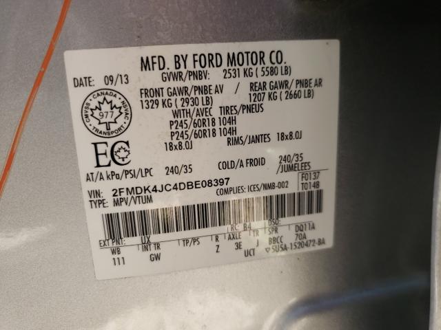 Photo 9 VIN: 2FMDK4JC4DBE08397 - FORD EDGE SEL 