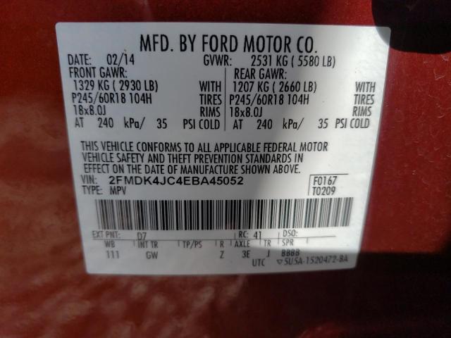 Photo 11 VIN: 2FMDK4JC4EBA45052 - FORD EDGE 