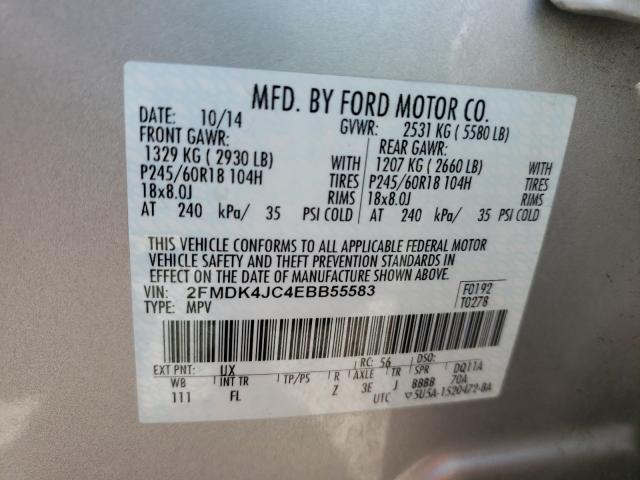 Photo 9 VIN: 2FMDK4JC4EBB55583 - FORD EDGE SEL 