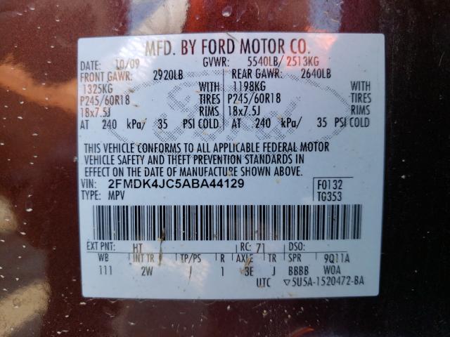 Photo 9 VIN: 2FMDK4JC5ABA44129 - FORD EDGE SEL 