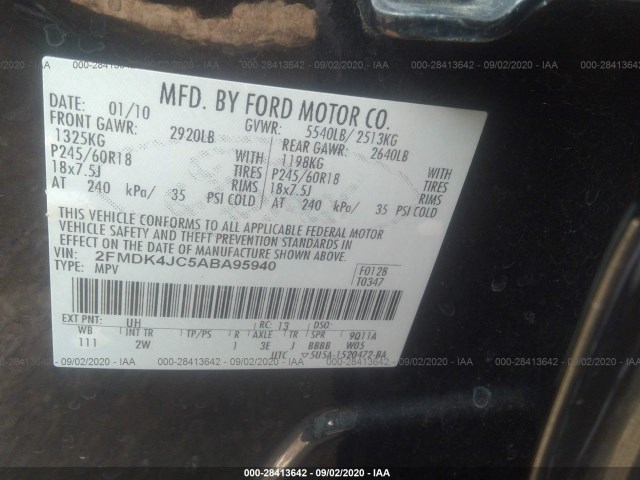 Photo 8 VIN: 2FMDK4JC5ABA95940 - FORD EDGE 