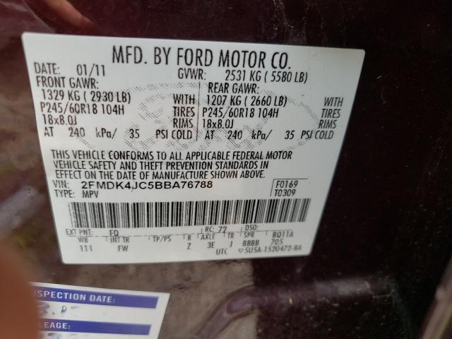 Photo 9 VIN: 2FMDK4JC5BBA76788 - FORD EDGE SEL 