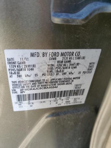 Photo 12 VIN: 2FMDK4JC5CBA50242 - FORD EDGE SEL 