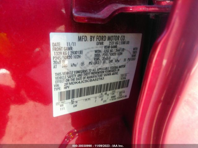 Photo 8 VIN: 2FMDK4JC5CBA52783 - FORD EDGE 