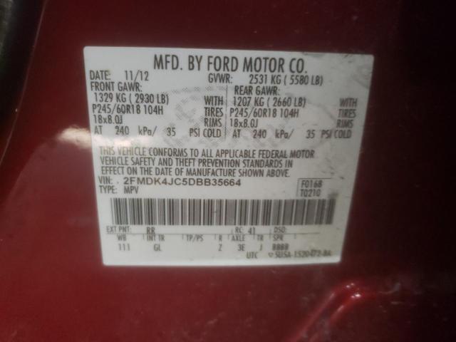 Photo 12 VIN: 2FMDK4JC5DBB35664 - FORD EDGE SEL 