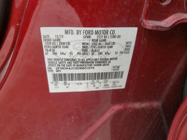 Photo 9 VIN: 2FMDK4JC5DBB53579 - FORD EDGE SEL 